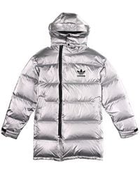 adidas - Originals Metal Dwn Jkt Stay Warm Diagonal Zipper Sports Hooded Down Jacket - Lyst