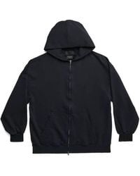 Balenciaga - Outside Loop Zip-Up Hoodie Small Fit Faded' - Lyst