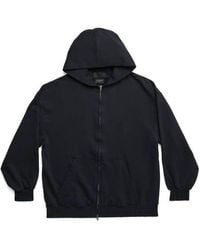 Balenciaga - Outside Loop Zip-Up Hoodie Small Fit Faded' - Lyst