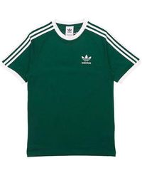 adidas - Originals 3-Stripes Tee Casual Round Neck Loose Logo Stripe Short Sleeve Dark - Lyst