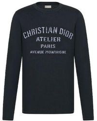 Dior - Letter Print Round Neck Long Sleeve For - Lyst