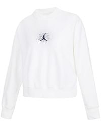 Nike - (Wmns) Jordan Solid Color Embroidered Round Neck Long Sleeves Hoodie - Lyst