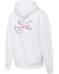 PUMA - Hoody Logo Printing Sports Drawstring Hoodie - Lyst