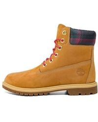 Timberland - (Wmns) Heritage 6 Inch Waterproof Boots 'Wheat Nubuck With Plaid' - Lyst