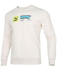 PUMA - Logo Pattern Printing Sports Round Neck Pullover - Lyst