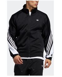 adidas - Originals 3Stripe Wrap Tt Embroidered Logo Stand Collar Sports Jacket - Lyst