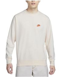 Nike - Sportswear French Terry Crewneck Sweatshirt 'Biege' - Lyst