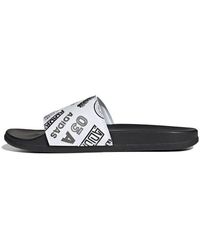 adidas - Adilette Comfort Slide 'All Over Logos - Lyst