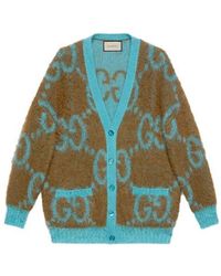 Gucci - Reversible gg Mohair Wool Cardigan - Lyst