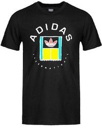 adidas - Originals Oncourt Tee Funny Printing Logo Sports Round Neck Short Sleeve - Lyst