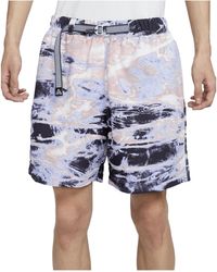 Nike - Acg Allover Print Trail Shorts Oxford Gridiron Cobalt' - Lyst