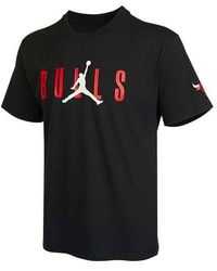Nike - Nba Chicago Bulls Alphabet Printing Basketball Sports Round Neck Short Sleeve - Lyst