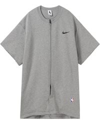 Nike - Nrg Ti Warm Up Top X Fear Of God Fog Zipper Short Sleeve Tops 'Dark Heather' - Lyst