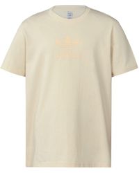 adidas - Originals Solid Color Logo Round Neck Short Sleeve Creamy - Lyst