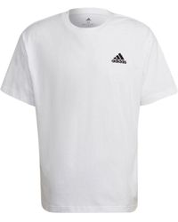 adidas - Logo Solid Color Round Neck Loose Short Sleeve Couple Style - Lyst