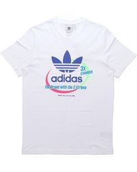 adidas - Originals Sports Printing Logo Pattern Round Neck Short Sleeve - Lyst