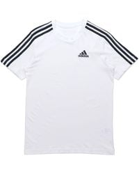 adidas - M 3S Sj T Sports Training Stripe Round Neck Short Sleeve - Lyst