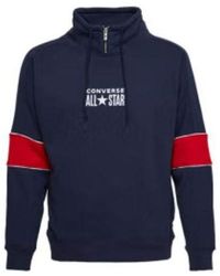 Converse - All Star Funnel Neck Quarter Zip Crew Sweatshirt - Lyst
