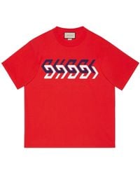 Gucci - Cotton Jersey T-shirt With Mirror Print - Lyst