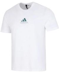 adidas - U Jf Ss Tee 2 Logo Athleisure Casual Sports Round Neck Short Sleeve T-Shirt - Lyst