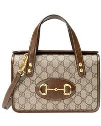 Gucci - (Wmns) Canvas Horsebit 1955 Old Flower Logo Single-Shoulder Bag Mini - Lyst