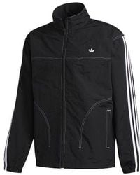 adidas - Originals Embroidered Logo Stand Collar Sports Jacket - Lyst