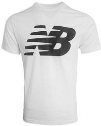 New Balance - Knit Breathable Athleisure Casual Sports Logo Printing Short Sleeve - Lyst