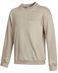 Nike - French Terry Swoosh Embroidered Round Neck Sports Pullover Couple Style Light - Lyst