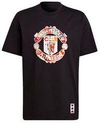 adidas - Mufc Cny Tee Limited Logo Printing Manchester United Soccer/Football Round Neck Short Sleeve - Lyst