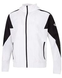 adidas - Fi Bp2 Wvjk Contrasting Colors Logo Athleisure Casual Sports Hooded Woven Jacket - Lyst