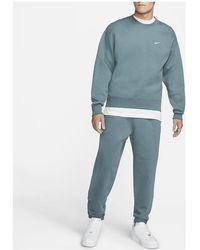 Nike - Lab Fleece Crew Solid Color Plush Stay Warm Sports Round Neck Pullover Dark - Lyst