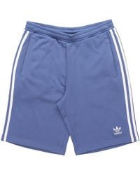 adidas - Originals 3-Stripes Logo Embroidered Sports Shorts - Lyst