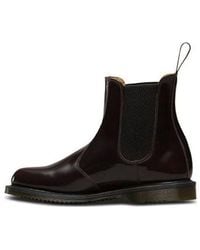Dr. Martens - (Wmns) Dr.Martens Flora Smooth Leather Chelsea Boots 'Cherry' - Lyst
