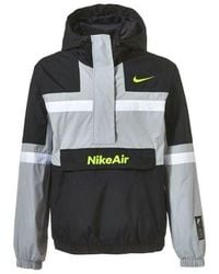 Nike - Air Half Zipper Splicing Woven Sports Jacket Black Gray - Lyst