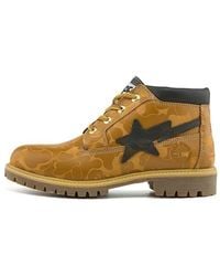 Timberland - X Bape Nelson Premium Waterproof Chukka Boots 'Wheat And Chocolate' - Lyst