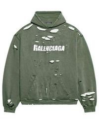 Balenciaga - Caps Destroyed Hoodie - Lyst