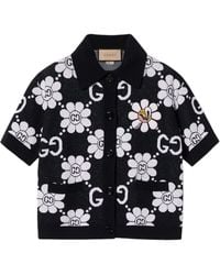 Gucci - (Wmns) Gg Flower Cotton Jacquard Cardigan - Lyst