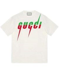 Gucci - Brand-print Short-sleeved Cotton-jersey T-shirt - Lyst