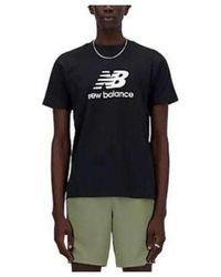 New Balance - Essentials Stacked Logo Tee - Lyst