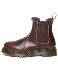 Dr. Martens - 2976 Leonore Faux Fur Lined Chelsea Boots 'Dark' - Lyst