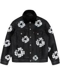 DENIM TEARS - X Levi's Fw23 Leather Cotton Wreath Type Iii Jacket - Lyst