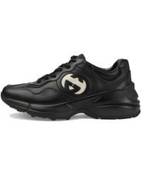 Gucci - Rhyton Interlocking G Leather Low-top Trainers - Lyst