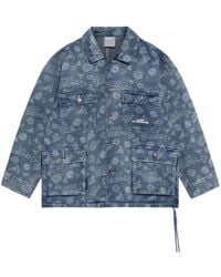 Li-ning - Skateboard Series Full Print Washed Denim Jacket 'Light' - Lyst