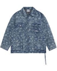 Li-ning - Skateboard Series Full Print Washed Denim Jacket 'Light' - Lyst