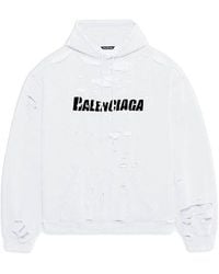 Balenciaga - Caps Destroyed Hoodie - Lyst