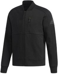 adidas - Solid Color Casual Sports Knit Zipper Jacket - Lyst