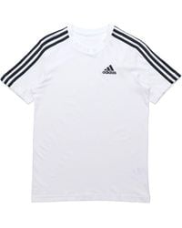 adidas - M 3S Sj T Sports Training Stripe Round Neck Short Sleeve - Lyst