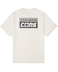 Converse - Alphabet Logo Printing Retro Casual Short Sleeve Cream - Lyst