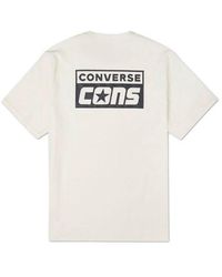 Converse - Alphabet Logo Printing Retro Casual Short Sleeve Cream Yellow - Lyst