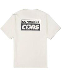 Converse - Alphabet Logo Printing Retro Casual Short Sleeve Cream - Lyst